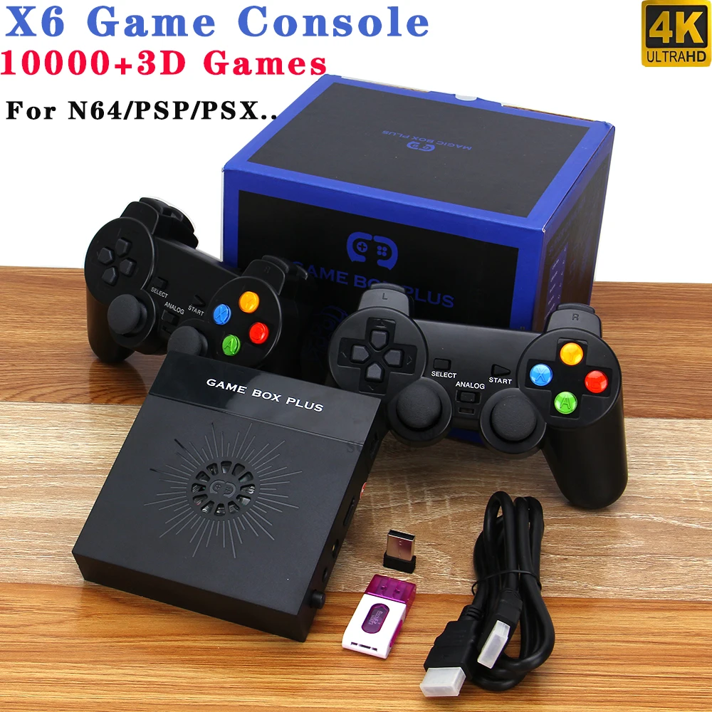 

Dropshipping Portable Retro Mini X6 Video Game Consoles TV Box Magic Box Built in 10000+ 3D Games for PSP/N64/PSX/NDS/NAOMI