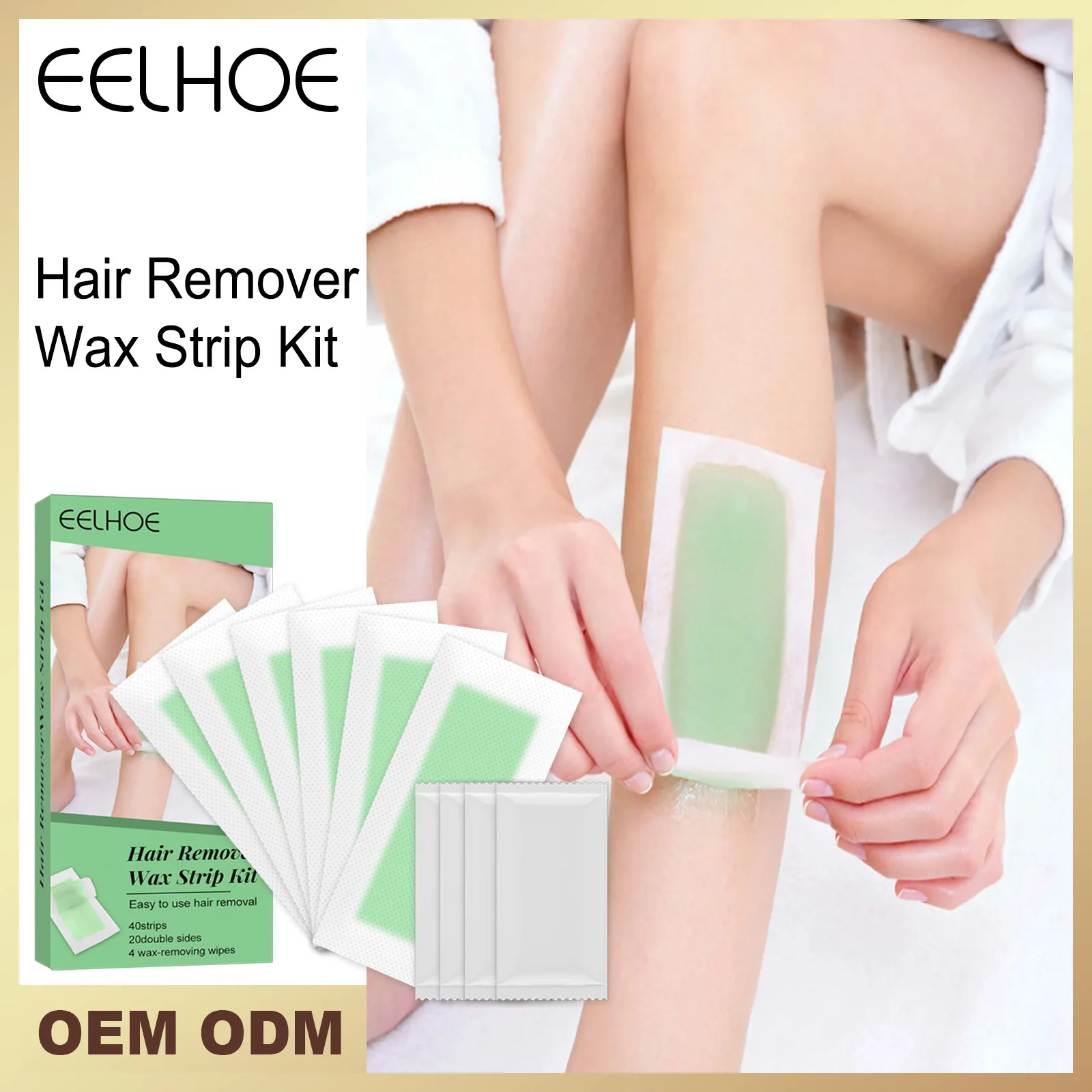 Eelhoe 20pcs Removal Nonwoven Body Cloth Hair Remove Wax Paper Rolls High Quality Hair Removal Epilator Wax Strip Paper Roll