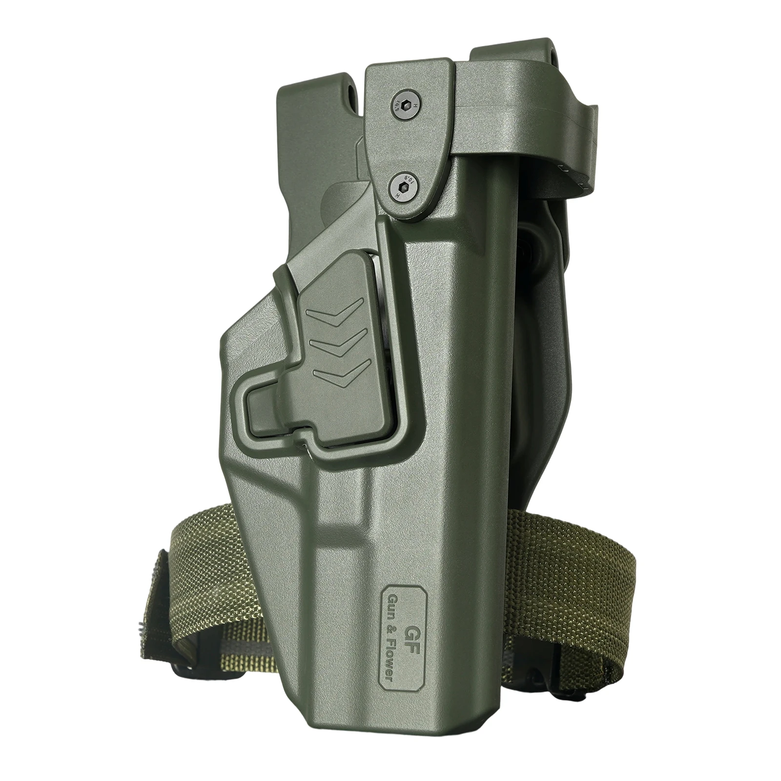 Для Glock 171919x23313245 (1-5 поколений), G22 (1-4 поколения), уровень защиты III, кобура OWB, зеленая кобура, замок, поясная сумка, полимерный ремень с фиксацией. (art.: 3920d82cd1325) - 3920d82cd1325