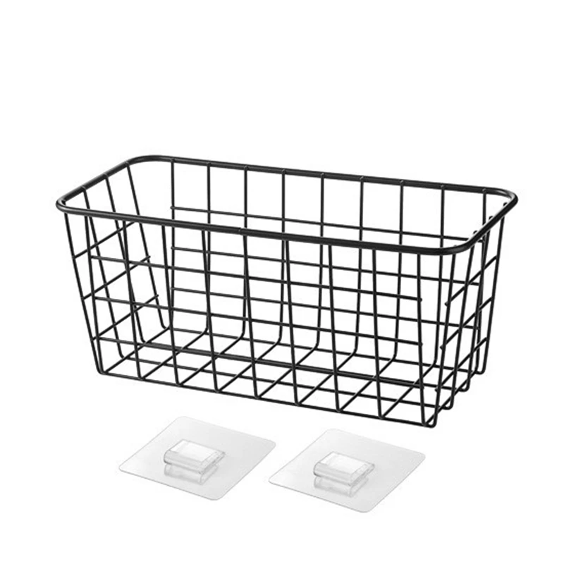

INS Kitchen Wrought Iron Hanging Basket Storage Basket Wall-mounted Kitchen Bathroom Rack Supplies