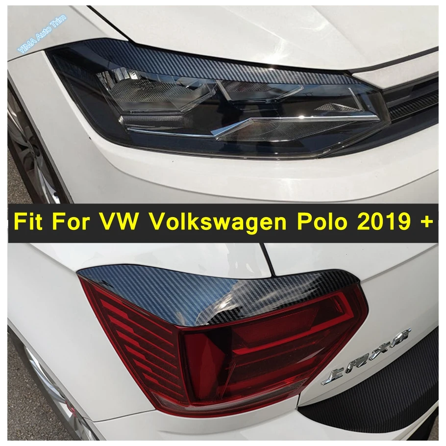 

Автомобильные передние фары, веки, накладки для VW Volkswagen Polo 2019-2023, пластиковые молдинги, внешние аксессуары