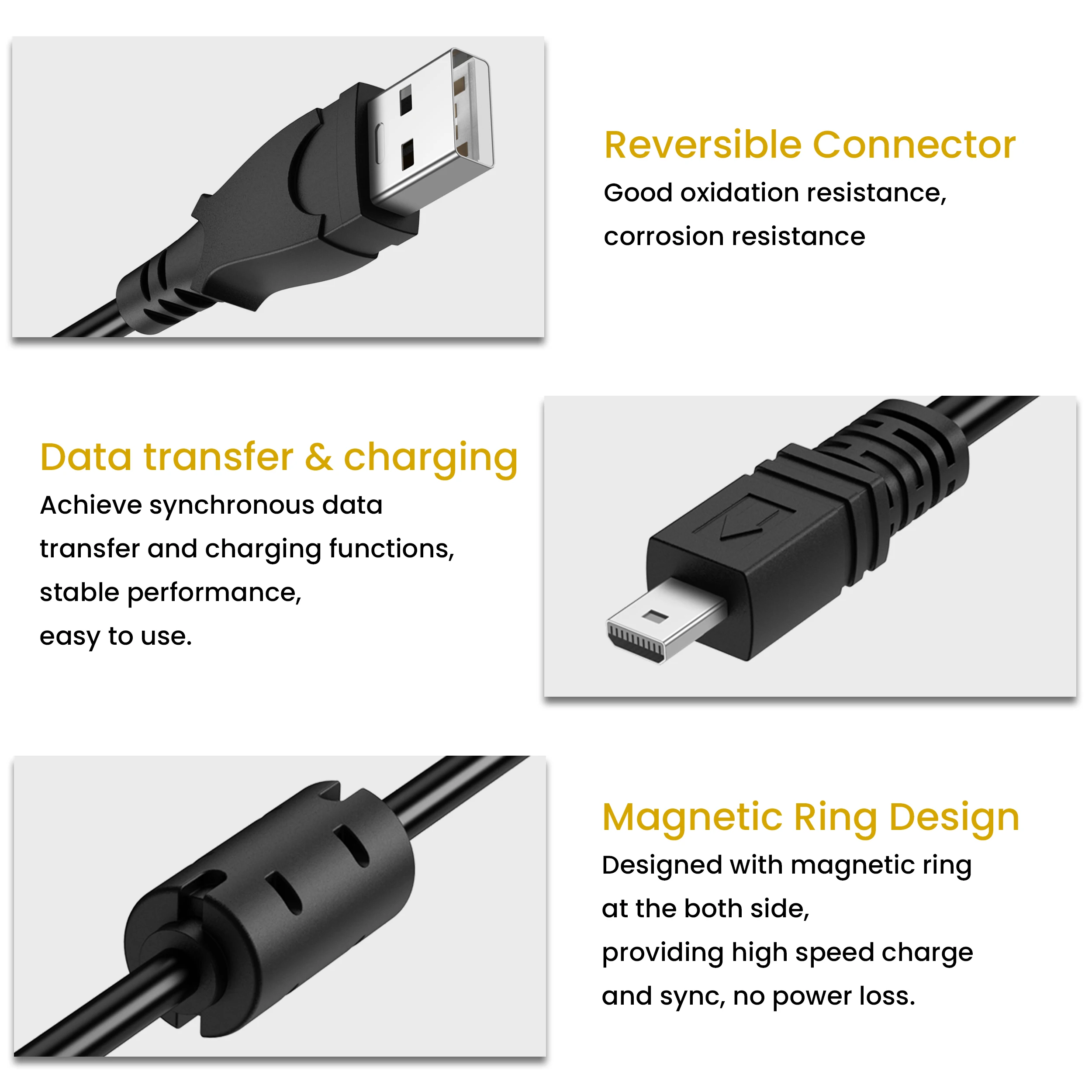 Фото USB-кабель для передачи данных для камеры Nikon D750 D3200 D3300 D5000 P1 P50 P60 P300 P5100 L1 L2 L3 L110 L310 S01 S4 S9 S10 S70 S100 S210 S640 №3