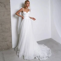 elegant rustic spaghetti strap a line wedding dress simple 2022 backless bridal gown robe de mari%c3%a9e sweetheart vestido de noiva