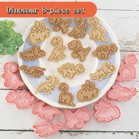 3d cookie cutter set cartoon dinosaur shaped cookie molds cookie seals kitchen baking pastry utensils 8 set