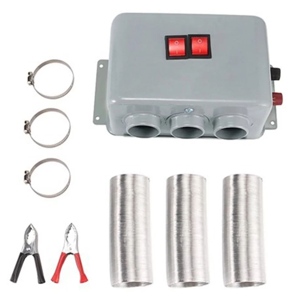 

Автомобильный обогреватель 12 В/24 В, 600 Вт‐800 Вт, 3-луночный электрический обогреватель, вентилятор, противотуманный, низкий уровень шума, портативный обогреватель для корпуса автомобиля, грузовика