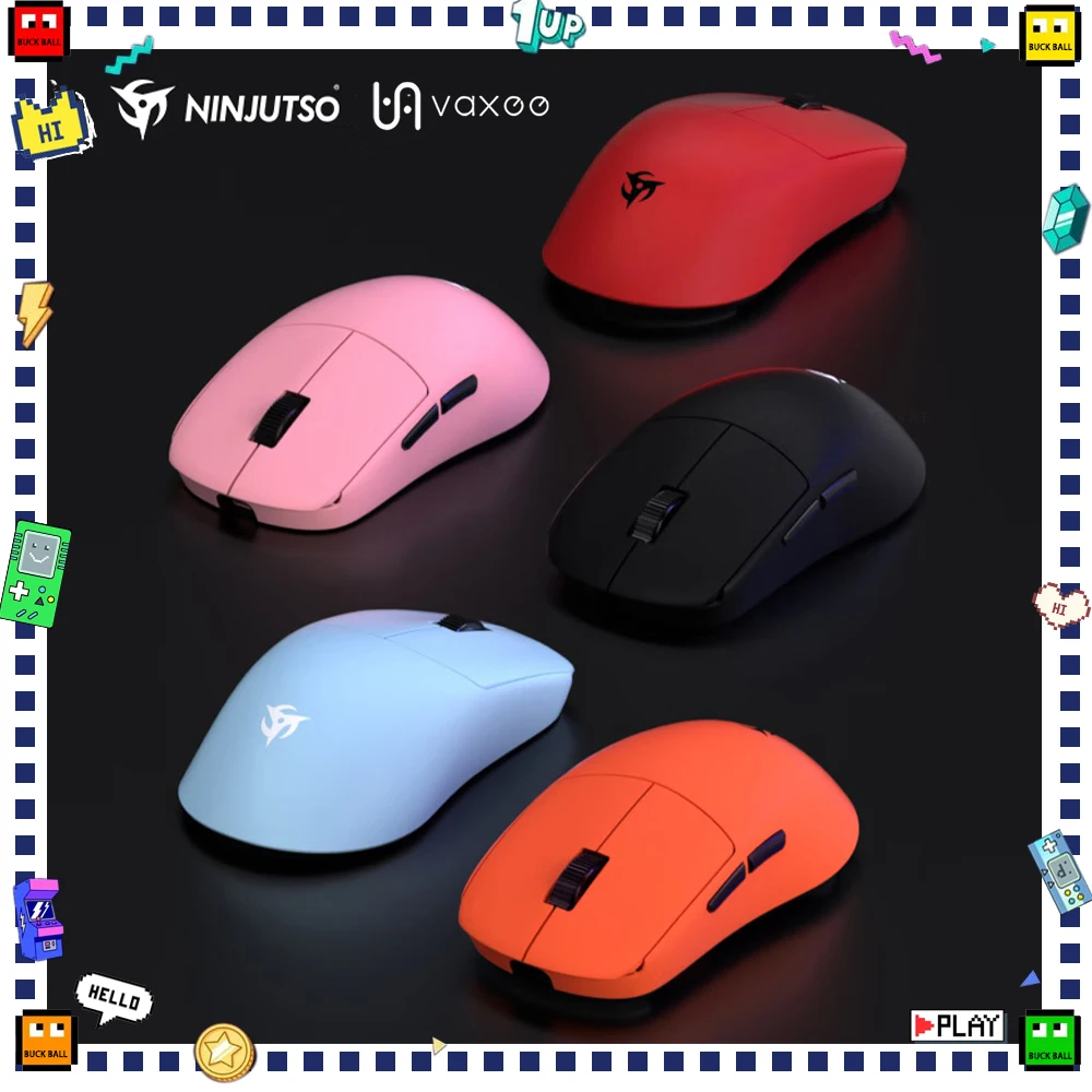 Мышь Vaxee Ninjutso Sora 4K двухрежимная беспроводная игровая мышь на заказ PAW3950 4 кГц с