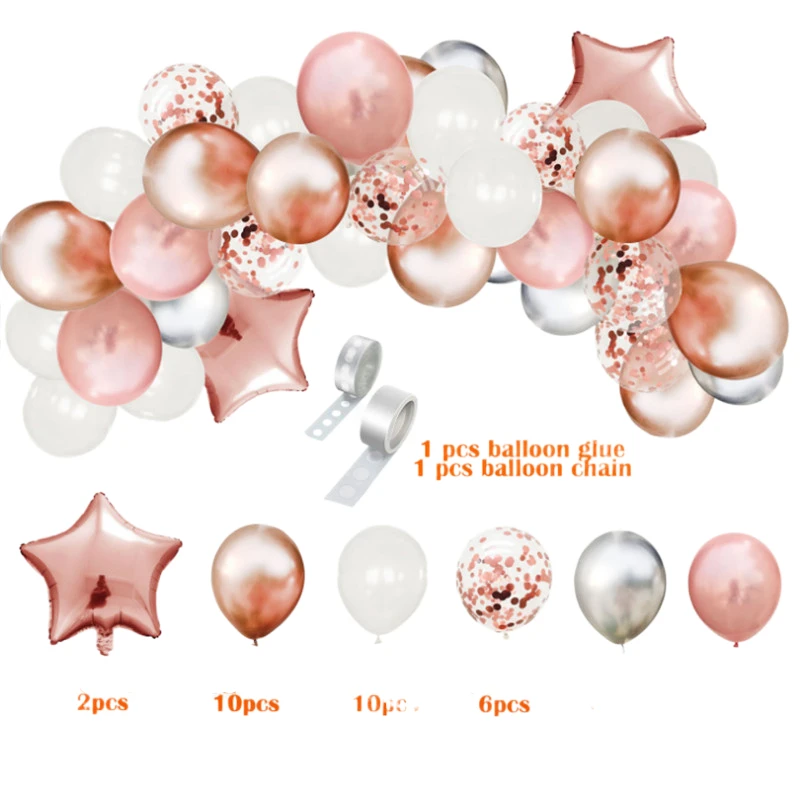 

42pcs of Christmas Halloween 1st Birthday Party Wedding Decoration Sequin Balloon Set Combination