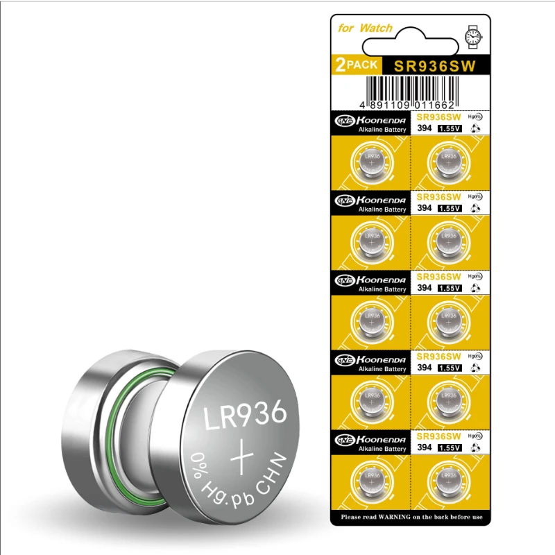 10 шт. Литиевые Батарейки AG9 394 LR936 394A L936F SR936SW 1 55 в |