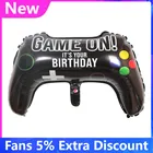 Новый большой черный геймпад, надувная игрушка для мальчиков, воздушный шар из фольги, украшение на день рождения, реквизит для игры, игровой инструмент, мяч