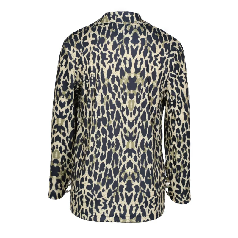 Blazers for Women 2023 Autumn New Fashion Slim Long Sleeve Leopard Print Blazer Jacket Women Coat