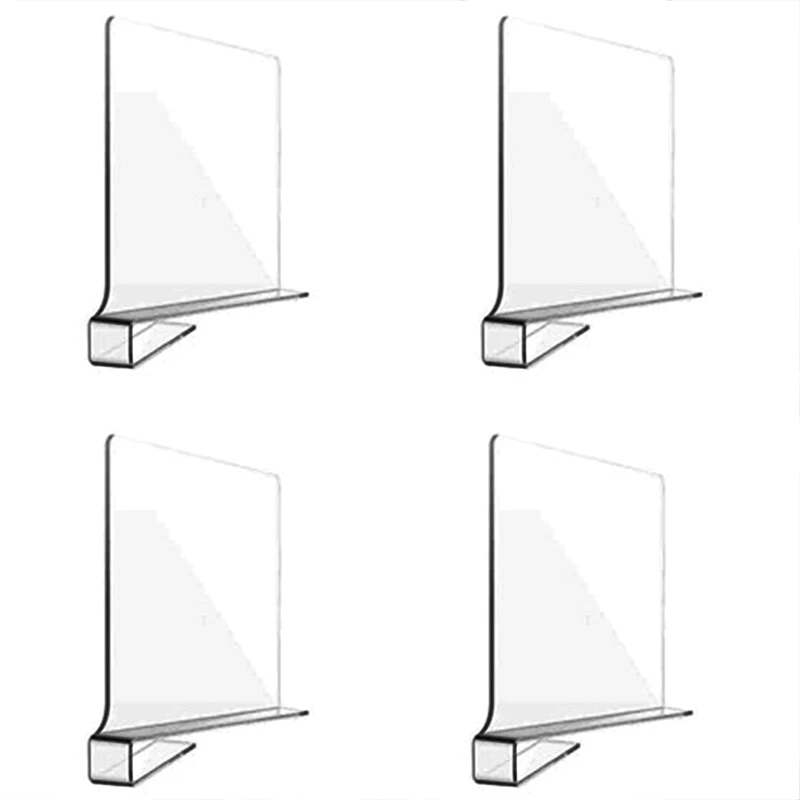 

Разделители для полок, 4 шт., идеально подходят для шкафов, кухонных шкафов, стеллажей, разделителей для организации одежды, книг