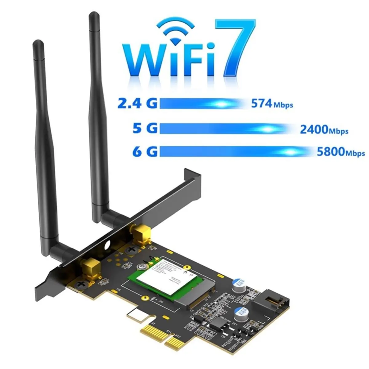 Фото Адаптер 828sale PCIe X1 для M.2 WiFi и Bluetooth с радиатором охлаждения, поддерживает модули M.2 A+E Key, двухдиапазонный 2,4 ГГц/5 ГГц, для настольных ПК №2