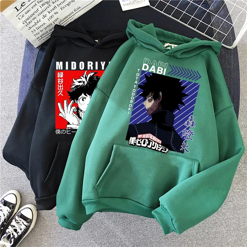

Unisex My Hero Academia Graphic Hoodies Men Kawaii Cartoon Boku No Hero Academia Streetwear Tops Japanese Anime Sweatshirts Male