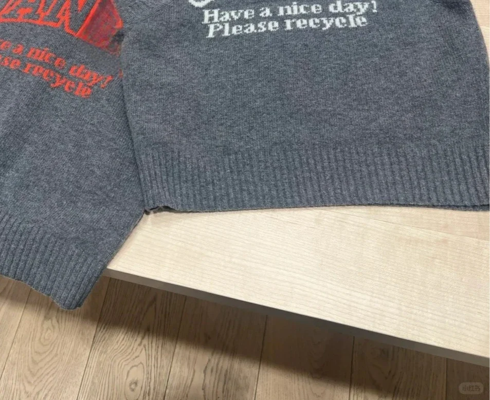 Свитер из натуральной шерсти жилет 24 осень GA.... с буквенным логотипом и круглым