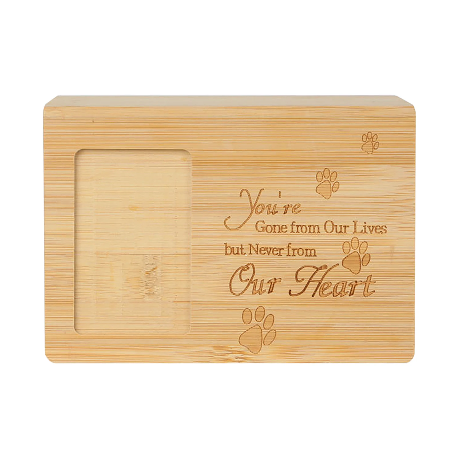

Memorial Gift Pet Urn Headstone Keepsake Bamboo Dog Cat Cremation Box Case Picture Frame Storage Animal Ashes Small