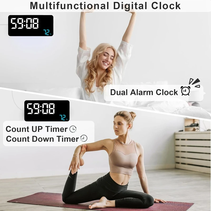 Цифровые настенные часы декоративные с формальдегидом/CO2/TVOC определением дыма