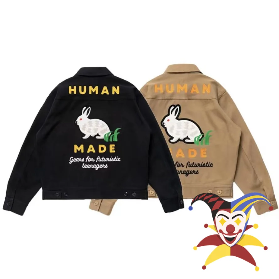 

Rabbit Embroidery Human Made Jacket Men Women 1:1 Best Quality Jeans Vintage Coats Jackets