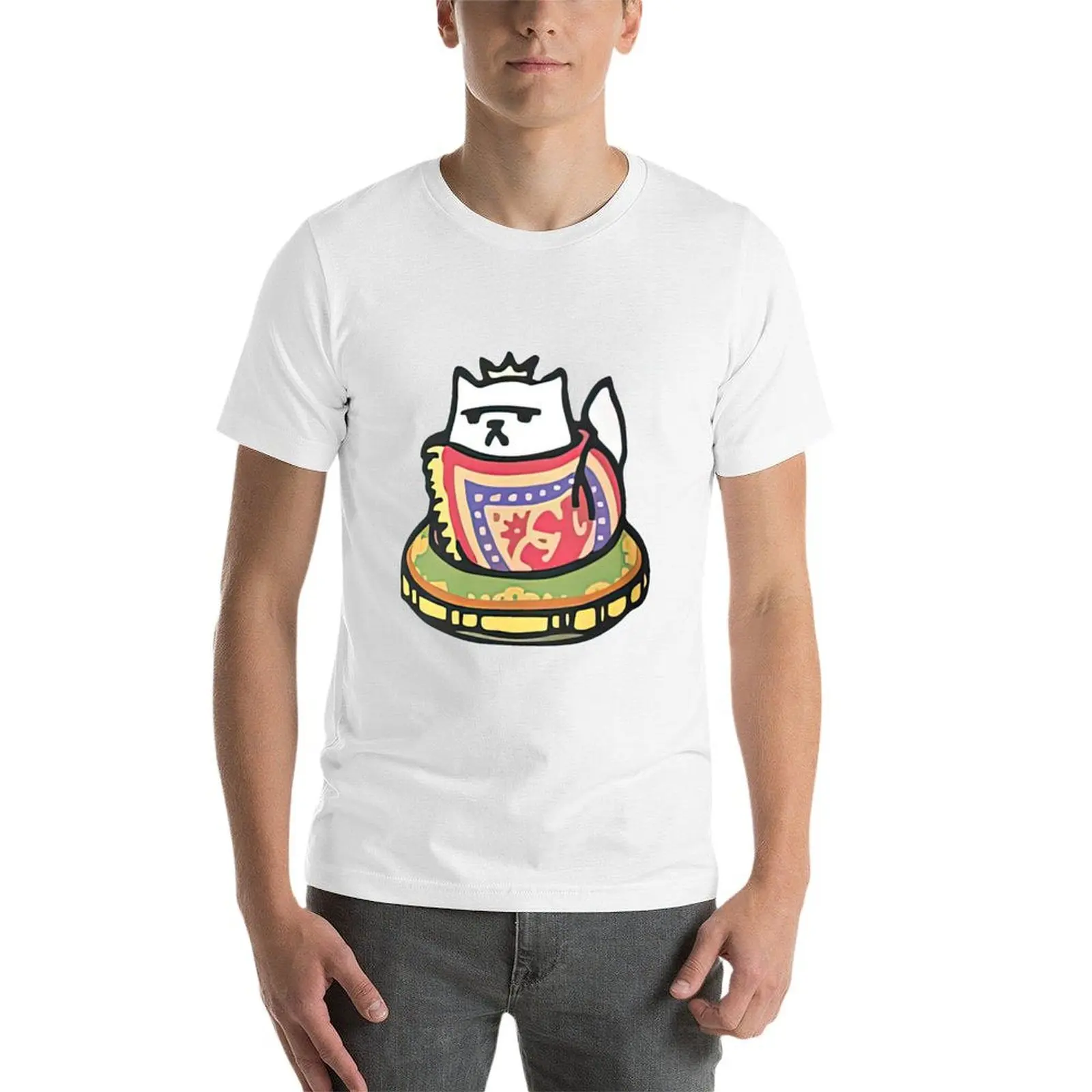 Фото Пакет jjdough, хлопковые футболки, мужская рубашка, хлопковая футболка Atsume Neko №3