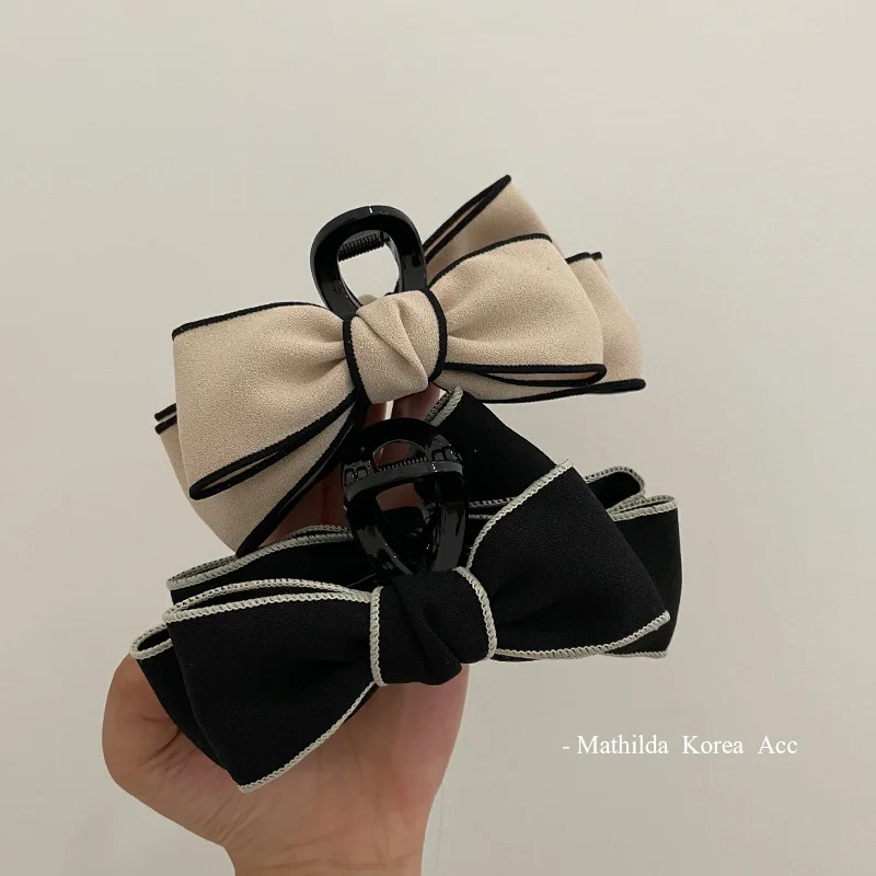 

Корейский элегантный зажим для волос с бантом зажим для волос большой черный белый зажим для волос для девушек акула аксессуары для волос