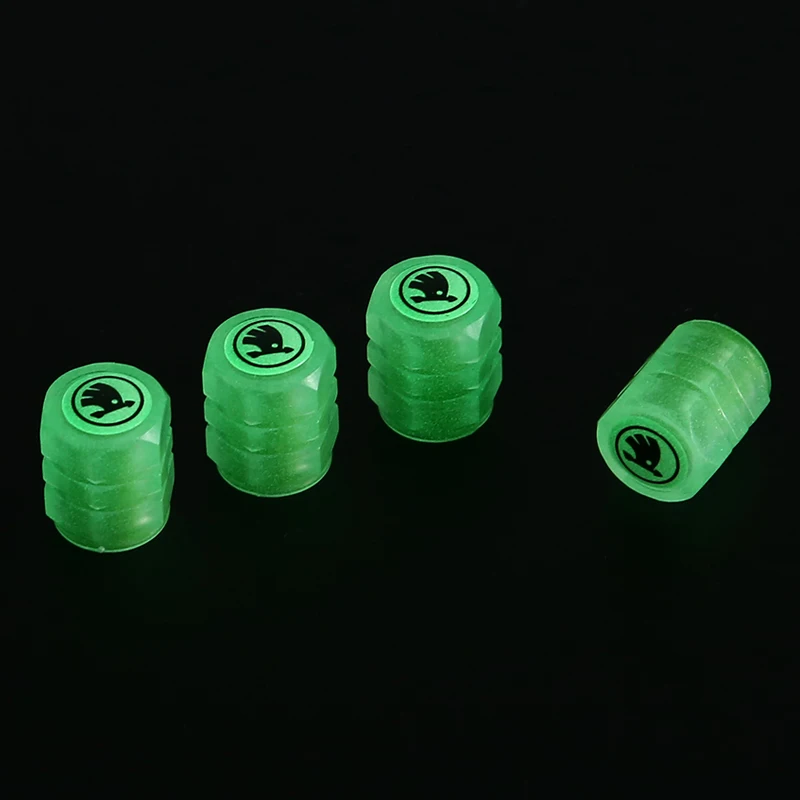 

Car tire luminous valve cap motorcycle vacuum tire core protection cover For Skoda Yeti Octavia Rapid Fabia Kodiaq Scala Kamiq