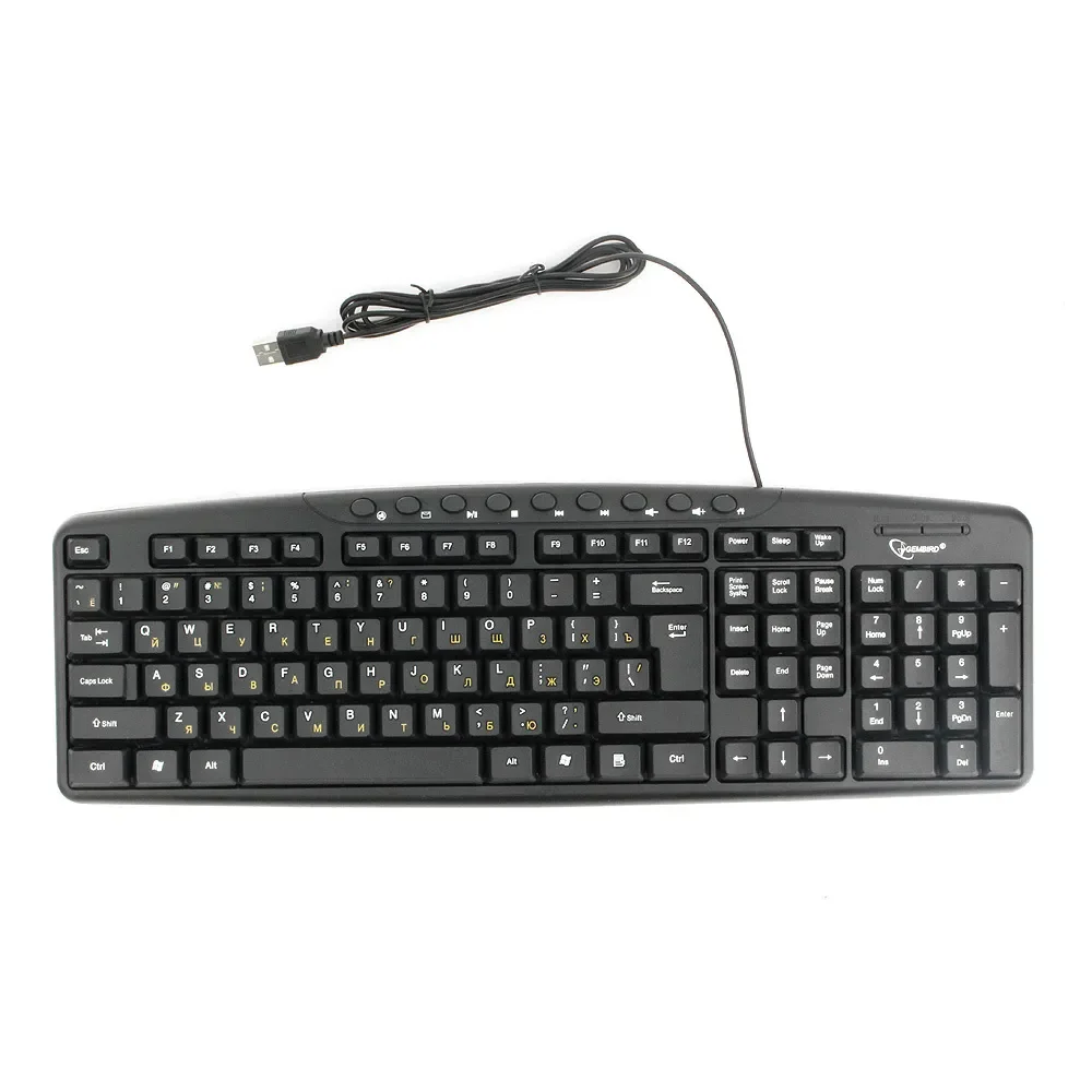 

Клавиатура проводная Gembird KB-8340UM-BL, черный GembirdПолноразмерная клавиату