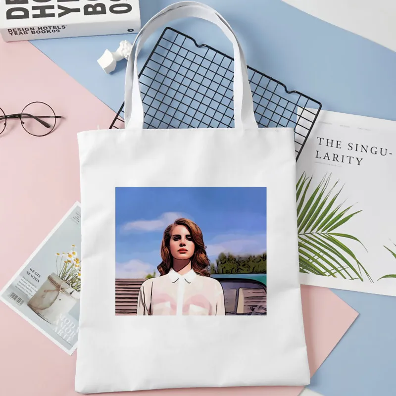 

Lana Del Rey Print Shopping Bags Women Kawaii female Canvas Bag College Handbag Harajuku Korean Style female Shopper bag Tote Ba