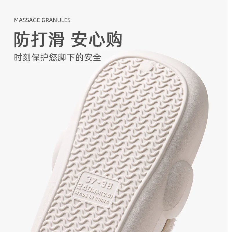 Women's Cute Puppy Slippers Winter Unisex Waterproof Slides Comfortable Warm Home Shoes Thick Bottom Non-Slip Fleece Slippers