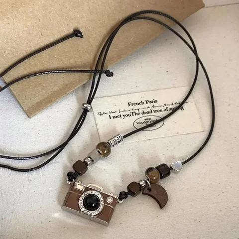 MOONBIFFY Винтажное ожерелье с кулоном камера