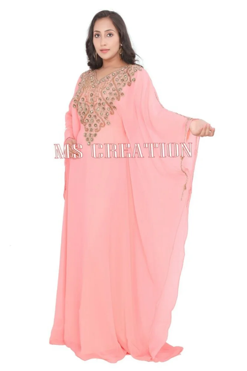 Дубай Кафтан жоржетт арабский фантазийный Тауб исламское элегантное платье 56