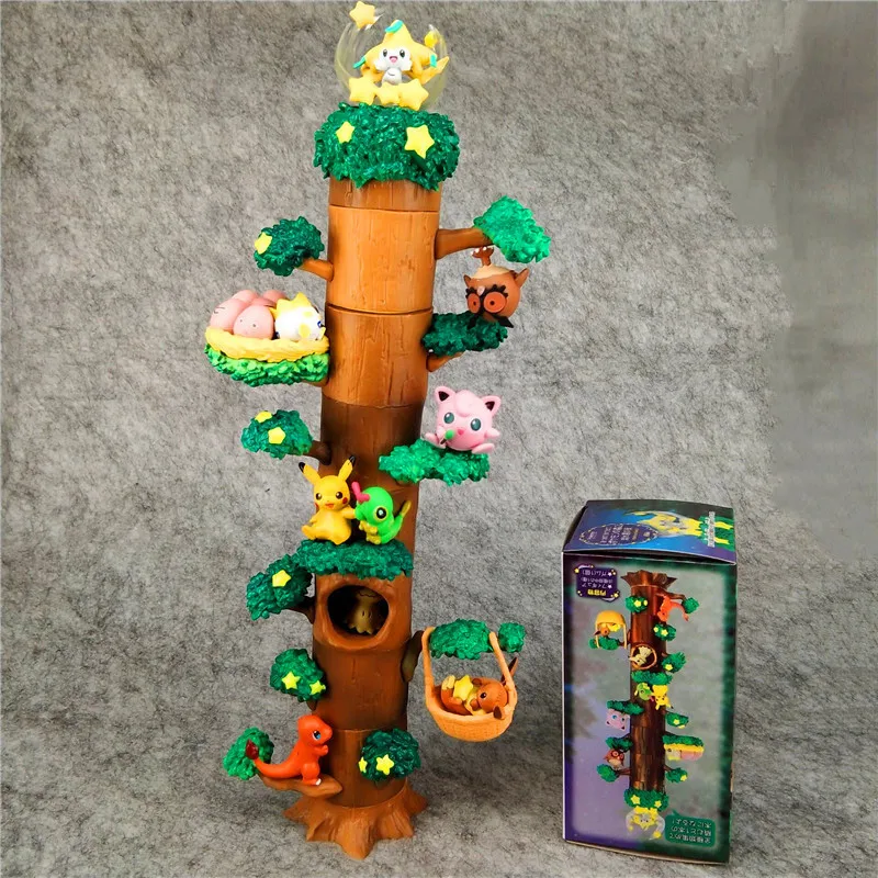 

Фигурки героев аниме «Покемон», Пикачу, мукура, Селеби, Бульбазавр, 8 шт., фигурки в лесу, деревье, дом, Ver, ПВХ фигурки героев, коллекционные мо...