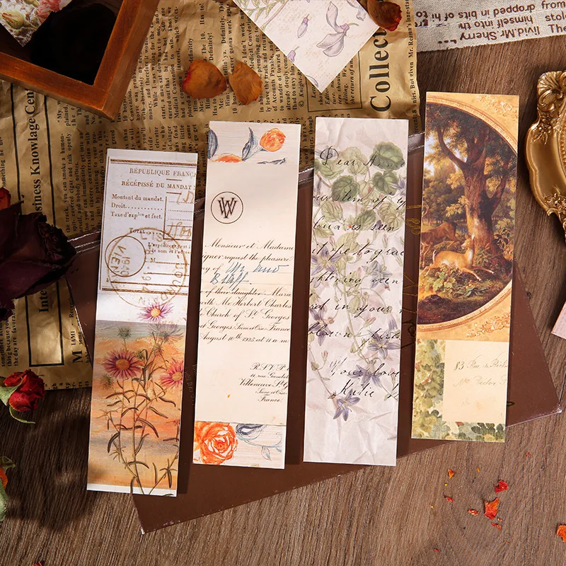 

30pcs/1lot bookmark Literary vintage plants Paper bookmarks message Cards bookmark for books/Share/book markers/stationery