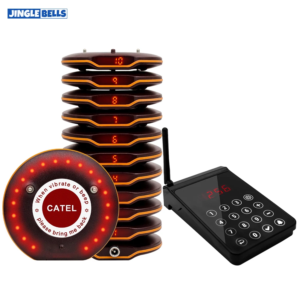 JINGLE BELLS CTP203R  Wireless Coaster Buzzers Paging System  Wireless Calling Queue Waiter Church Nursery Bar Cafe Food Court