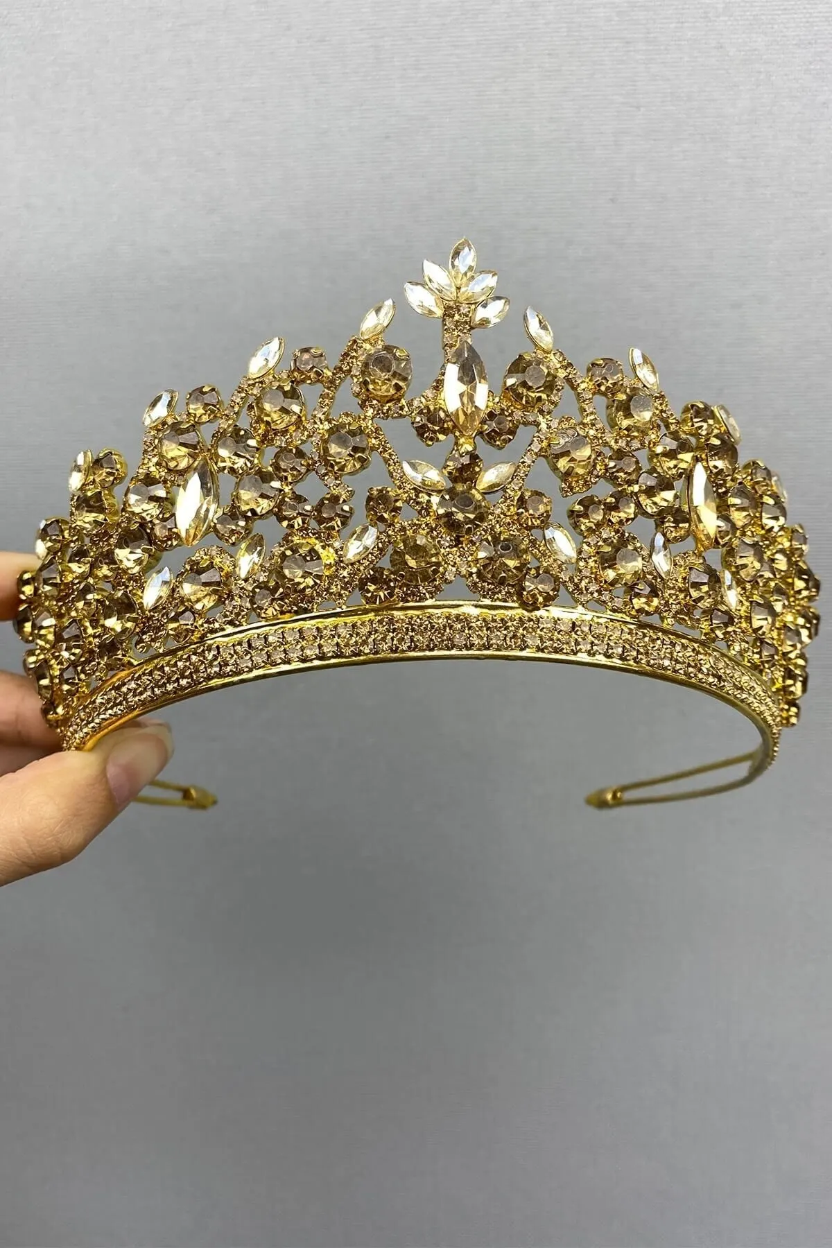 

Bridal Accessories Honey Color Pegasi Model Bridal Crown Wedding Handmade For Bride And Bride