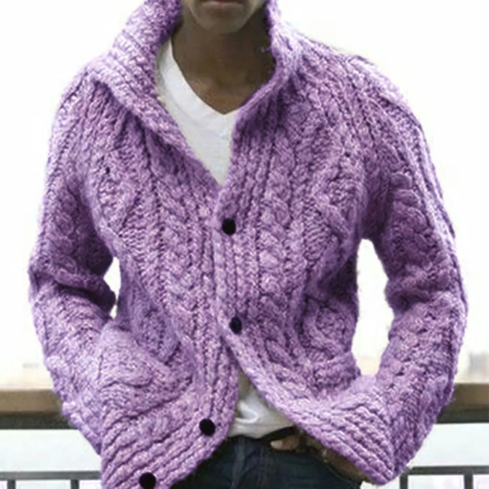 Single Breasted Sweater Men's Long Sleeve Casual Lapel Loose Sweaters Brand Men Autumn Winter Cardigan Oversized Fashion Sweater