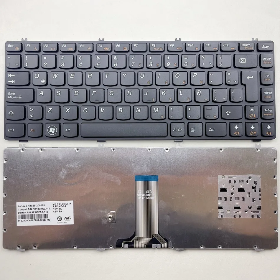 Клавиатура для ноутбука Lenovo Y470A, Y470P, Y470N, Y471, Y471A, Y471P, черная рамка