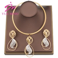 2022 trend jewelry set bohemia hollow pendant earrings and necklace 2pcs set for women weddings nigerian party jewellery