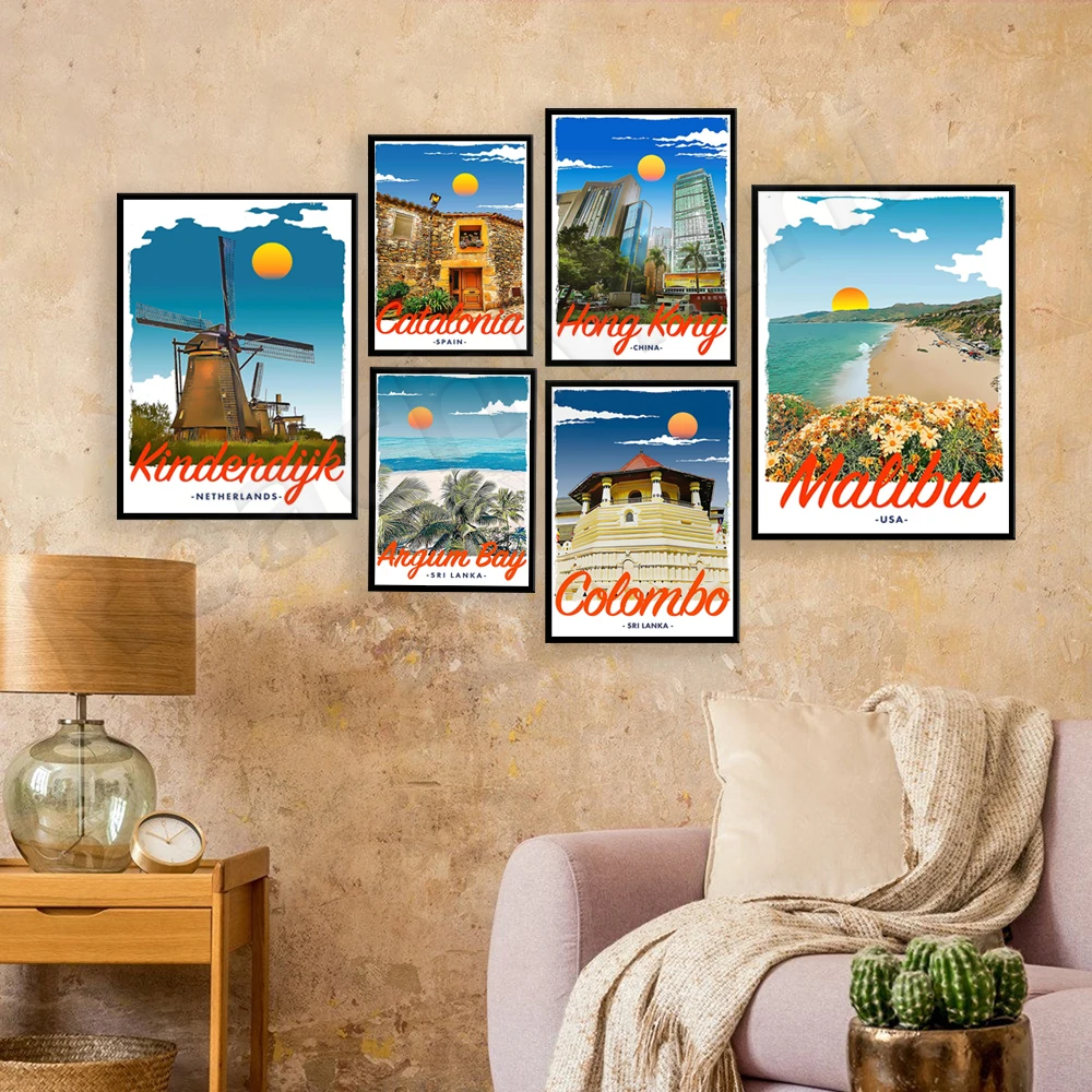 

Arugam Bay Sri Lanka, Montmartre, France, New York, Hong Kong, Le Crete, Egypt, Spain, Canada, Colombo, Sri Lanka travel poster