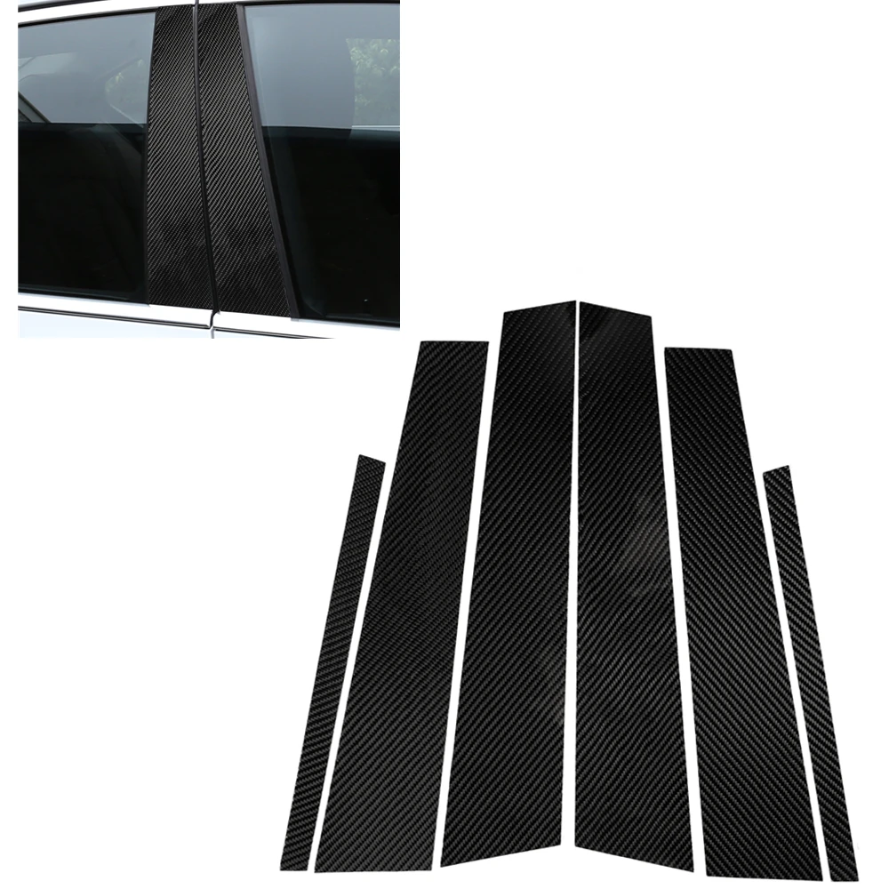 

Carbon Fiber Car Exterior Door Window Center B Pillar Post Cover Trim Sticker Shade Shield Strip For BMW 3 Series G20 2019-2023