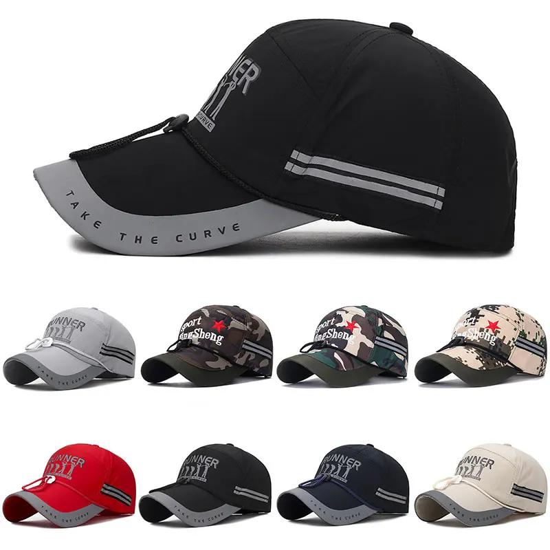 

Sports Cap Mens Hat For Fish Outdoor Fashion Line Baseball Cap Long Visor Brim Shade Snapback Sun Hat Spring Summer Dad Hats