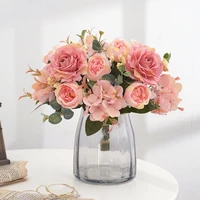 1pcs artificial flowers hydrangea peony hybrid bouquet for bridal wedding decoration home room table arrangement centerpieces