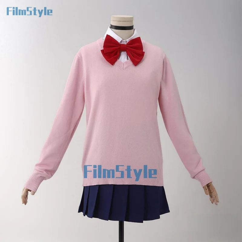 Аниме dandadan Momo Ayase карнавальный костюм розовый топ юбка серьги колье школьная