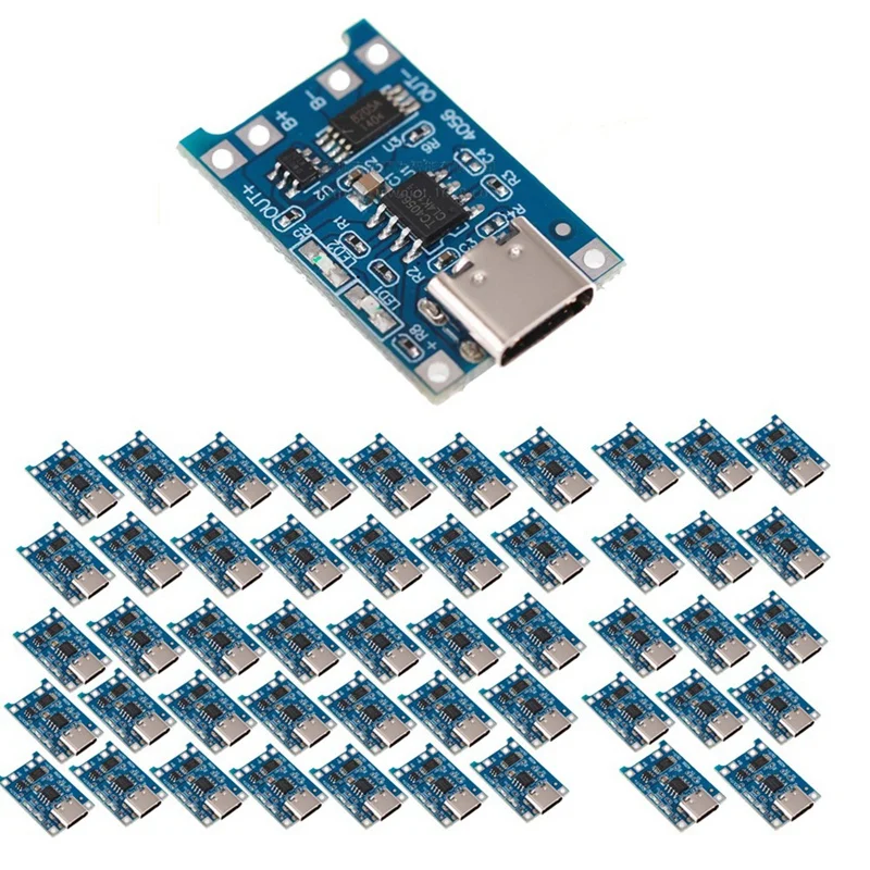 50 шт. TP4056 Type-C 18650 плата для зарядки литиевой батареи 5 В 1 А модуль зарядного