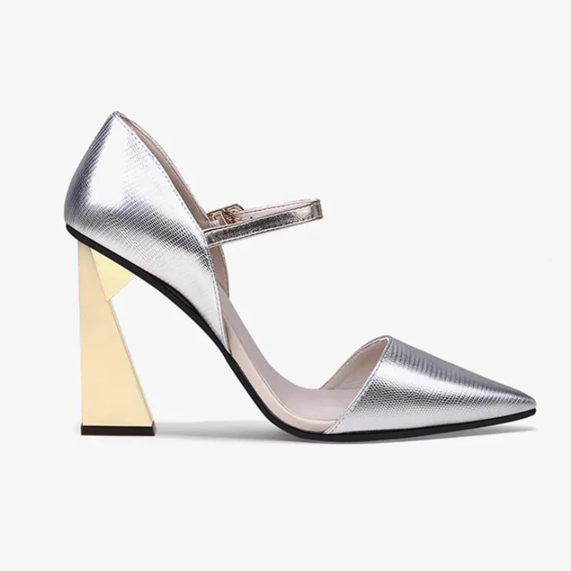 Phoentin 2023 New super High Heels Pointed Fashion mary janes shoes wedding party Sexy Women's strange sandals plus size FT2549