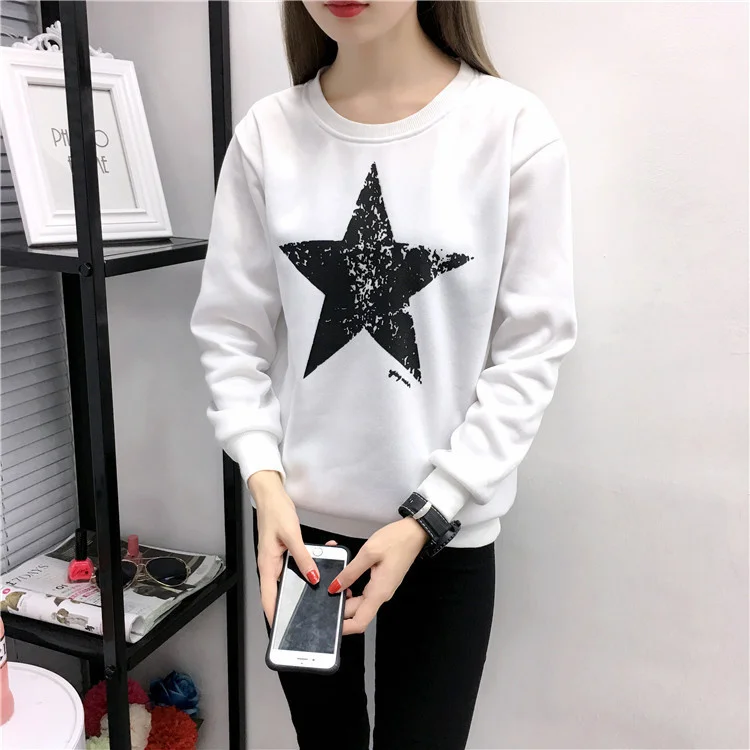 

New Product Autumn And Winter 2022 New Women's Dress Printed Loose Oversized Undercoat Thickened Plush Long Sleeve QEO8