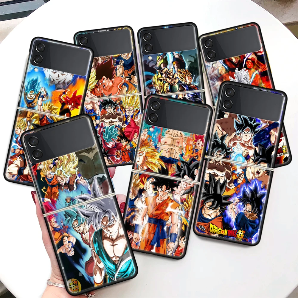 

Dragon Ball Super Coque Phone Case For Samsung Galaxy Z Flip 3 5G Black Hard Cover ZFlip 3 Luxury Shockproof Bumper Fundas