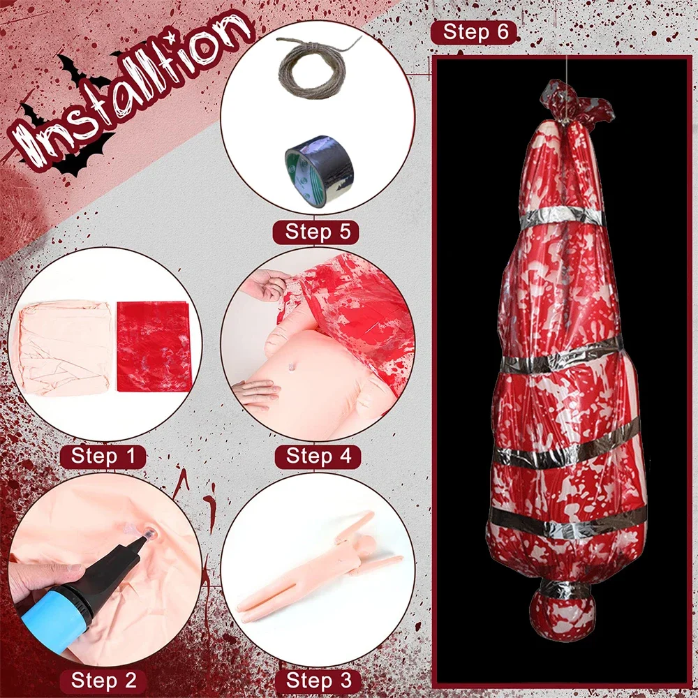 Украшения на Хэллоуин 59 дюймов жуткий труп реквизит набор ужасов страшная