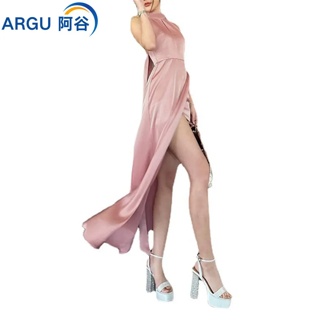 

2023 Personality Street 3/4 Sleeve Autumn New Crew Neck Pullover Big Hem Long Dress for Women Female body clothes for women