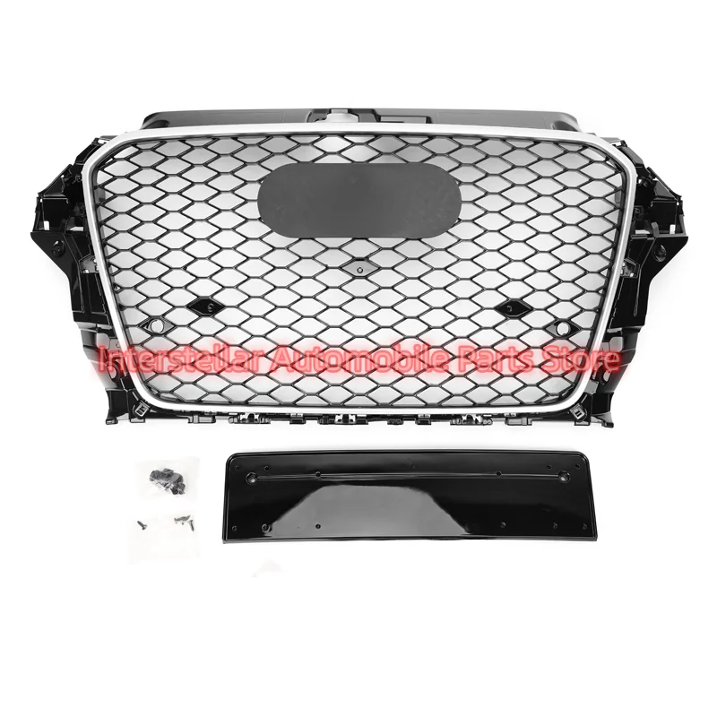 

Решетка-гриль черная и серебристая для Audi A3/S3 8V 2014 2015 2016 RS3 Quattro, решетка для переднего бампера