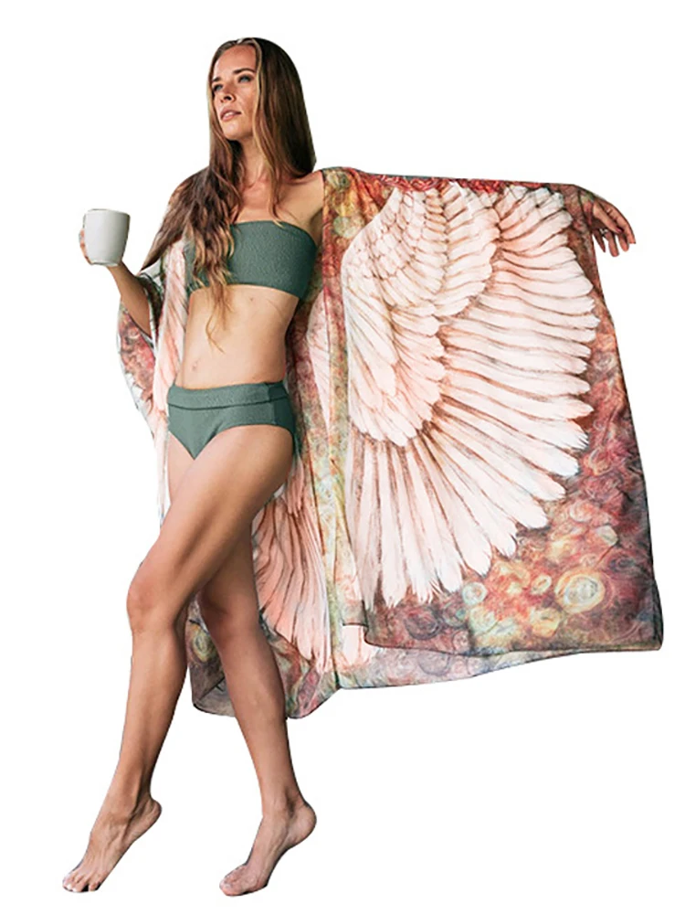 Летнее богемное платье Fitshinling женский купальник с 3D принтом крыла бикини в стиле