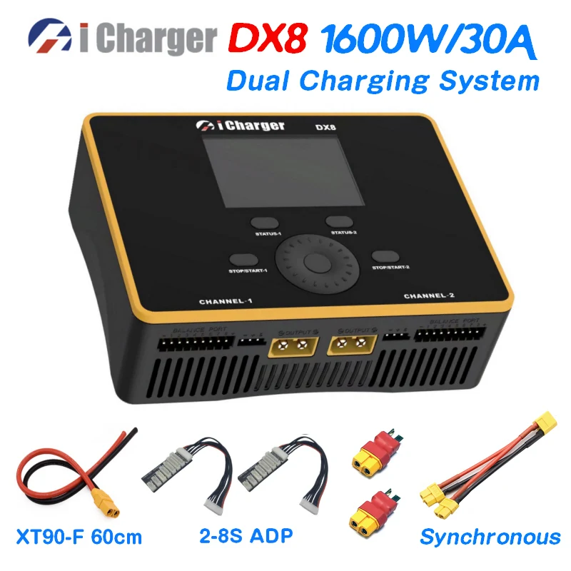 

I зарядное устройство DX8 DC 1600 Вт 30A Двухканальное высокомощное балансирующее зарядное устройство Dis зарядное устройство для LiPo Lilo LiFe LiVH NiZn NiMH ...